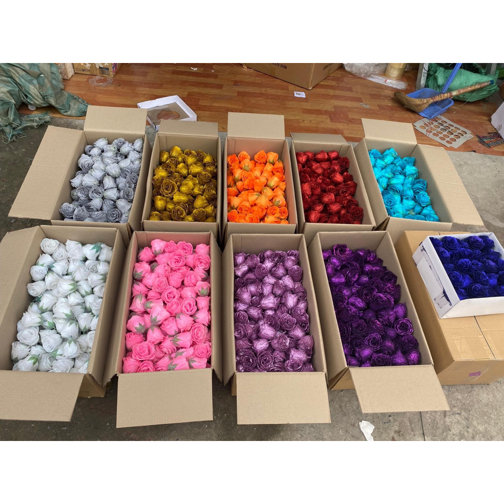 Thùng 200 Bông Hoa Nhũ ,Hàng Loại 1,Nhũ Sáng Màu,Bông To,Không Rụng Nhũ Hoa hồng nhũ siêu đẹp