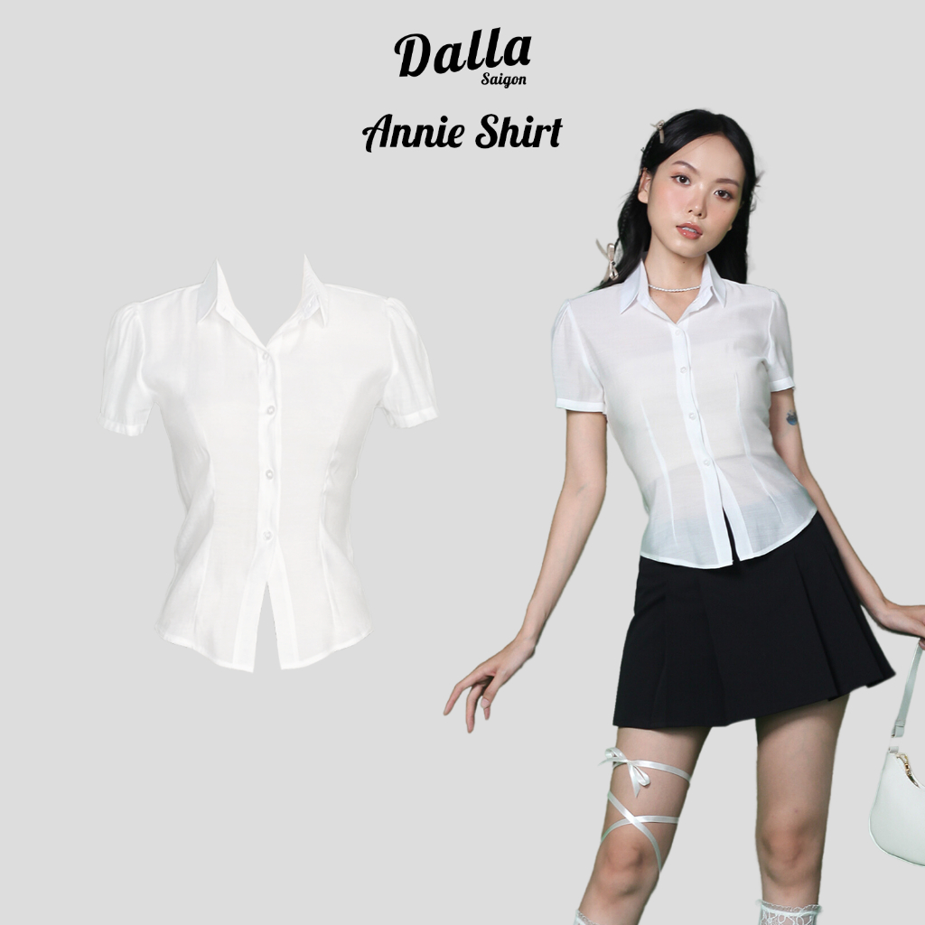 DALLA Áo sơ mi mỏng tay ngắn phồng (SM8)