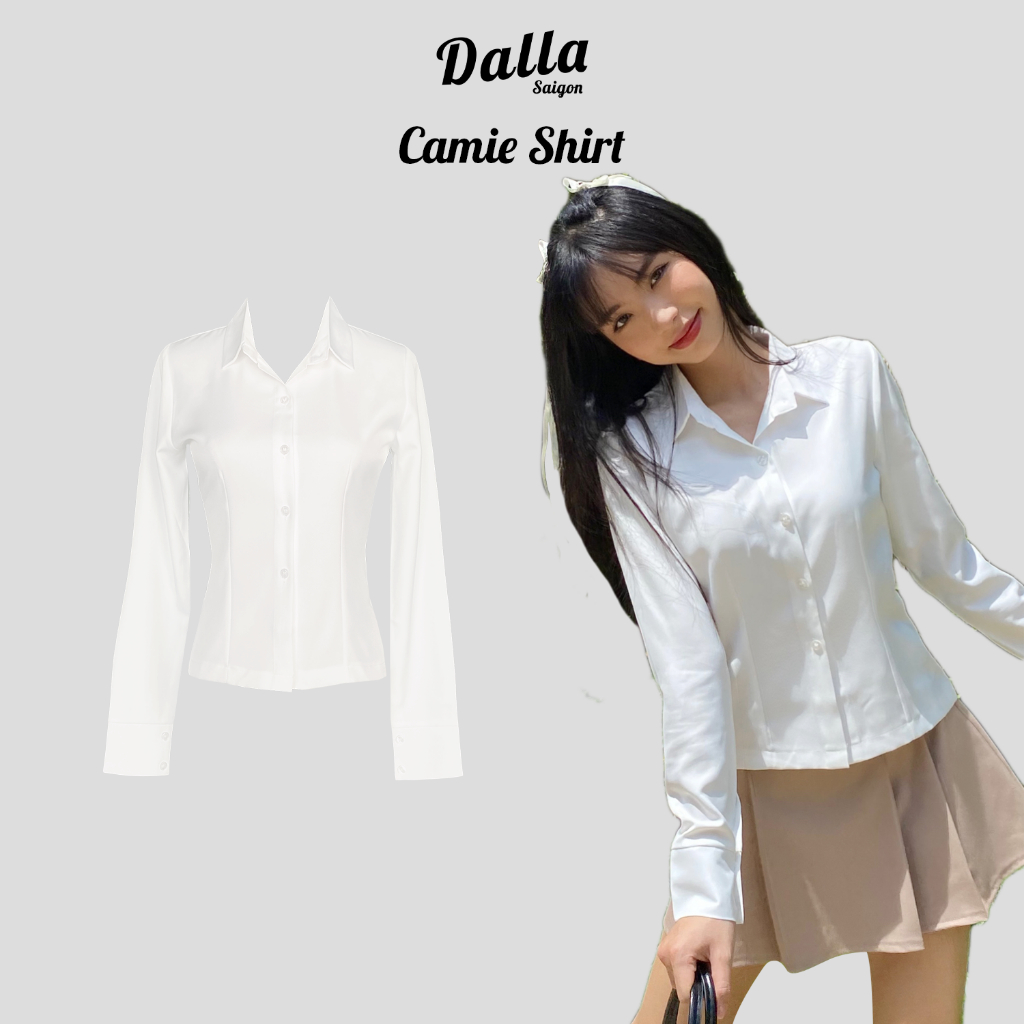 DALLA Áo sơ mi phom ôm basic tay dài