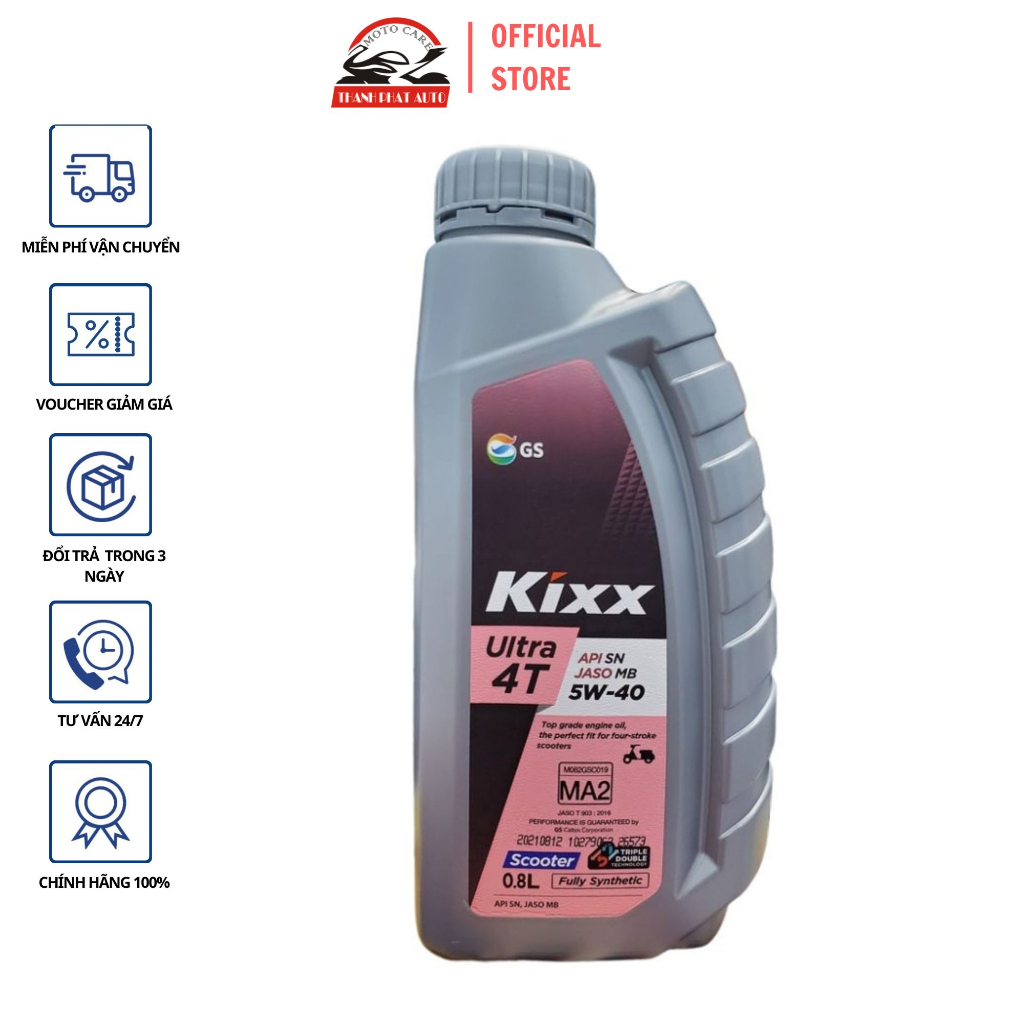 Nhớt chuyên dụng cho xe ga Kixx Ultra 5W40 0.8L nhập khẩu Korea cao cấp