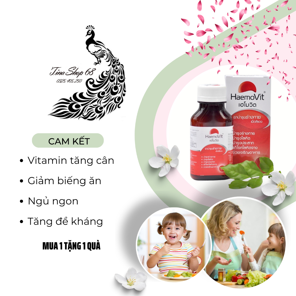 Vitamin tăng cân HaemonVit giúp tăng cân cho người gầy trẻ em ăn ngủ ngon cam kết an toàn.,