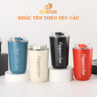 Ly giữ nhiệt khắc tên Cappuccino TopGifts CP380 dung tích 380ml cao cấp