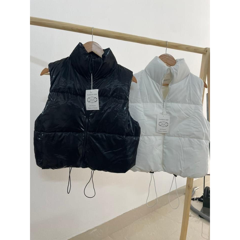 Áo phao ghile bóng croptop sang chảnh đủ mầu