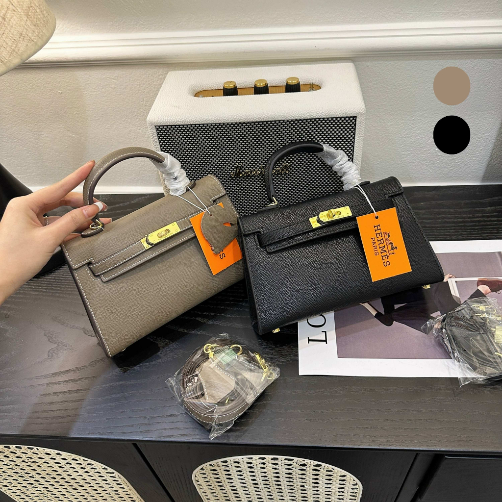 Túi Xách Da Bò Nữ HM Size 21 Kèm Dây Đeo Chéo Phong Cách Pháp Thời Thượng Sành Điệu