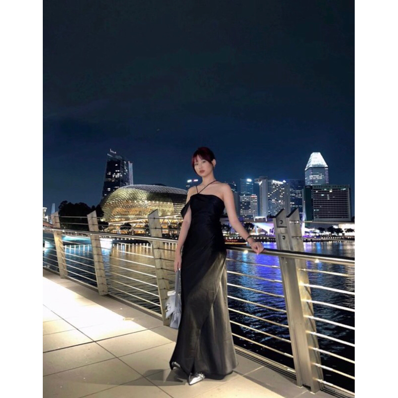 Đầm Lụa Một tay có mút