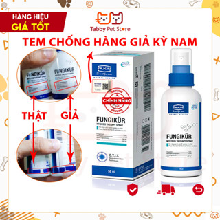 FUNGIKUR Thuốc xịt trị nấm viêm da ghẻ cho mèo chó ALKIN FUNGIKUR chính hãng có tem chống giả Kì Nam Tabby Pet Store