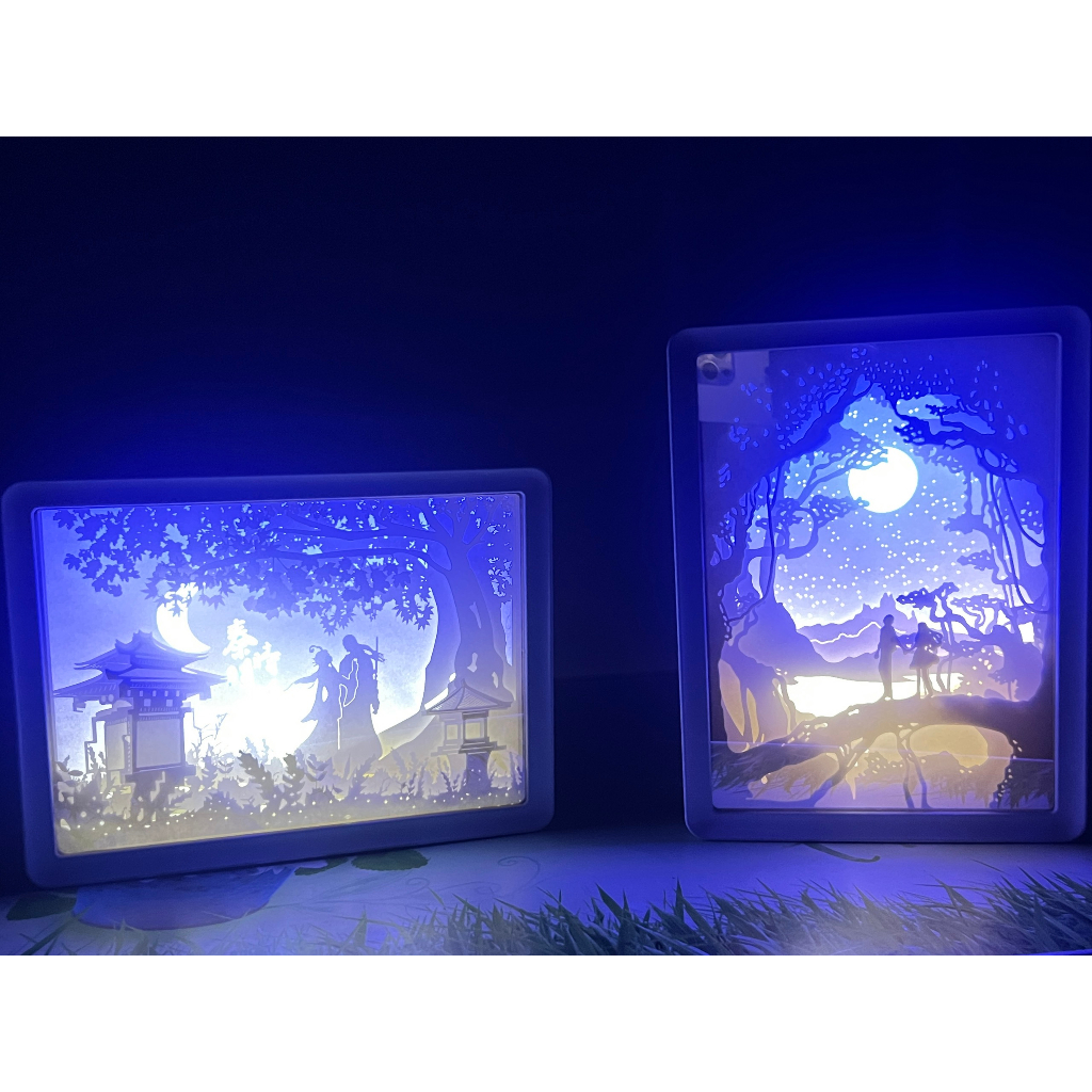 Đèn led chạm khắc giấy3D Gương 2 in 1 Trang Trí Làm Quà Tặng Sinh Nhật cho Bạn Gái, Decor phòng ngủ, phòng khách,đèn ngủ