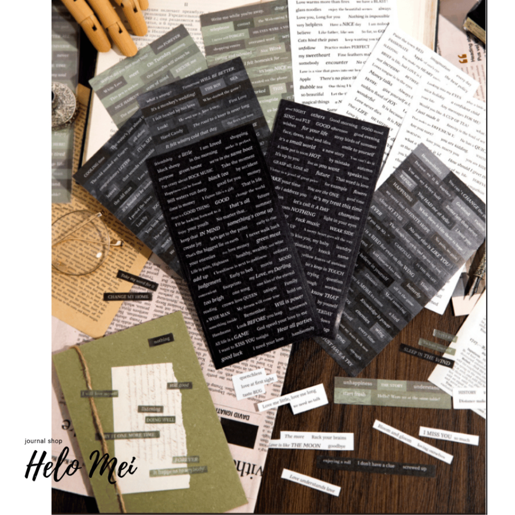 Bộ 3 miếng dán sticker chữ tiếng anh quotes trang trí sổ tay kiểu vintage