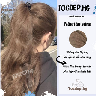 Thuốc nhuộm tóc nâu tây sáng, không tẩy kèm oxy trợ nhuộm tocdep.hg