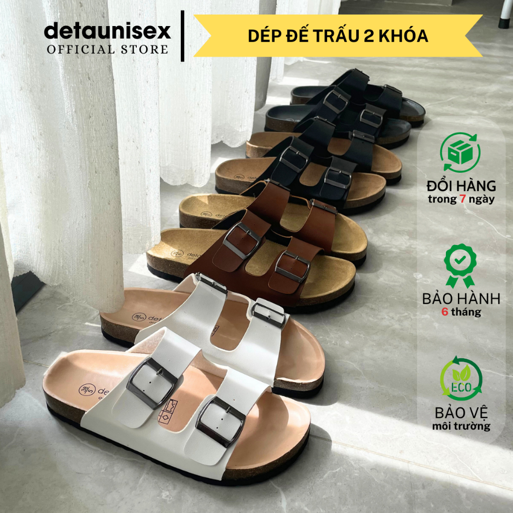 Giày dép đế trấu nam nữ quai ngang Detaunisex phong cách thời trang Birken cực xinh - DETA21