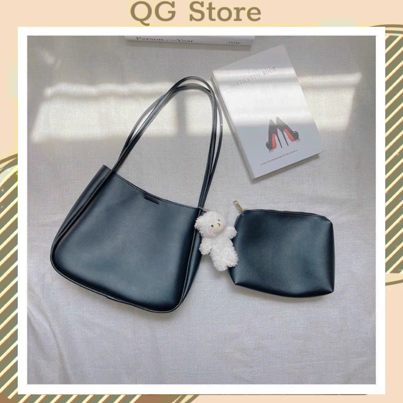 Túi Xách Nữ Túi Công Sở Tote Size To Set 2 Kèm Gấu Cực Xinh QG Store