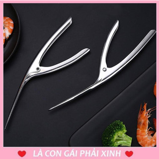 Dụng Cụ Lột Vỏ Tôm Inox - Dụng Cụ tách vỏ tôm cực nhanh - Dụng cụ tách lột vỏ tôm inox 304 không gỉ