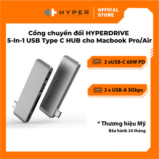 Cổng chuyển đổi HYPERDRIVE 5-In-1 USB Type C HUB cho Macbook Pro/Air - HD21B