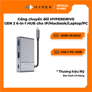 Cổng chuyển đổi hyperdrive gen 2 6-in-1 hub cho ip/macbook/laptop/pc - g206