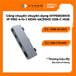Cổng chuyển chuyên dụng hyperdrive ip pro 4-in-1 hdmi 4k/30hz usb-c hub - hd319e