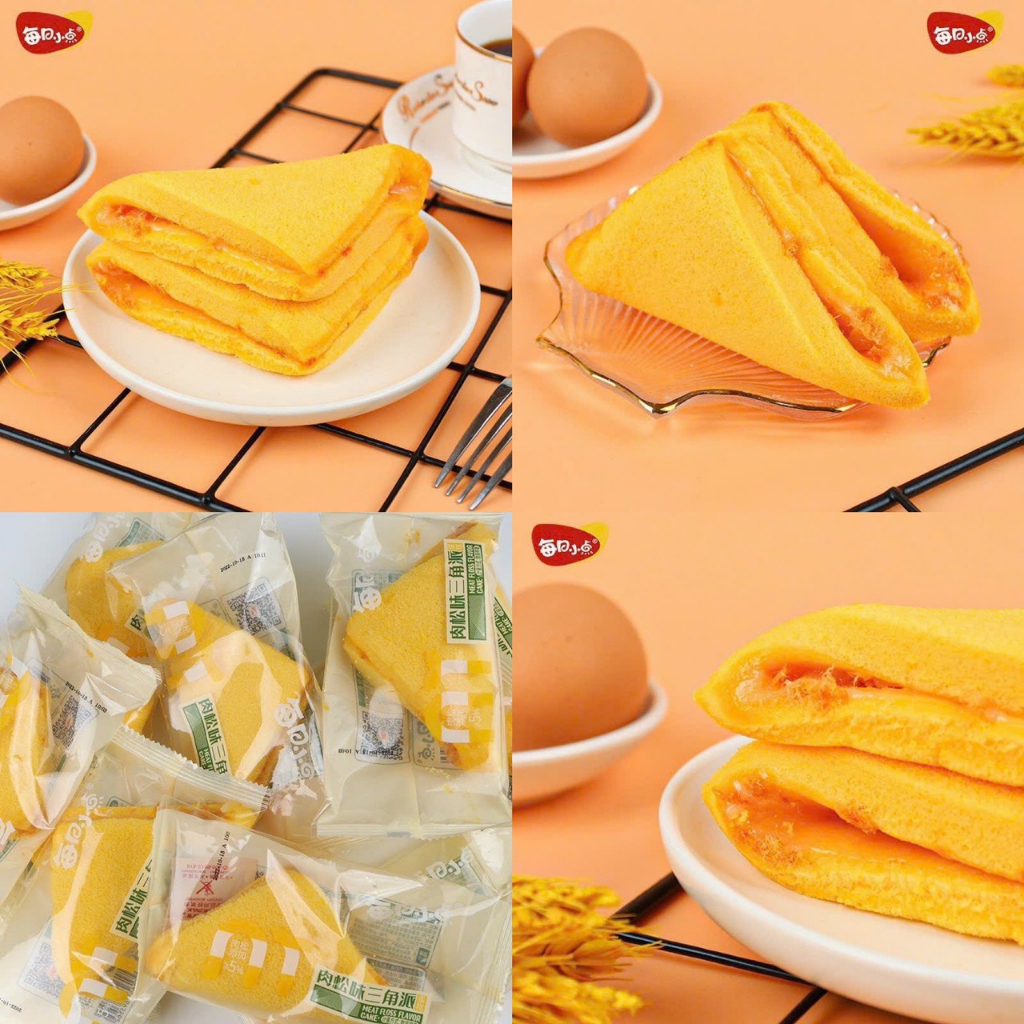 Bánh bông lan tam giác kẹp bơ chà bông