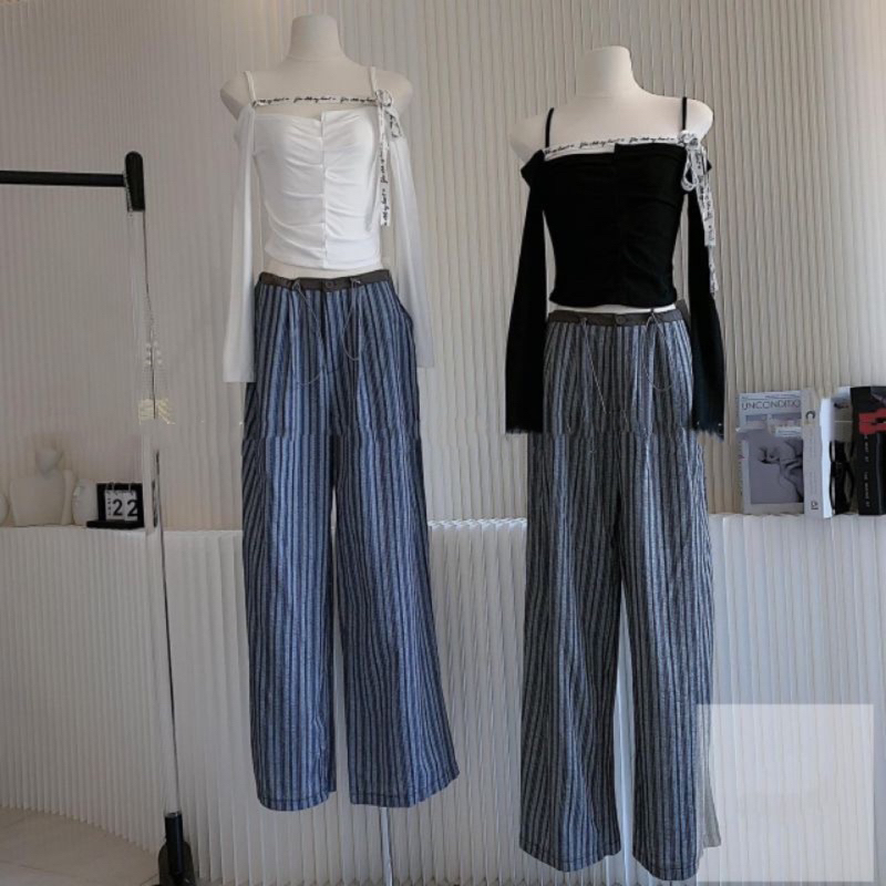 Áo Thun Dài Tay Trễ Vai Phối Dây Chữ Thắt Nơ