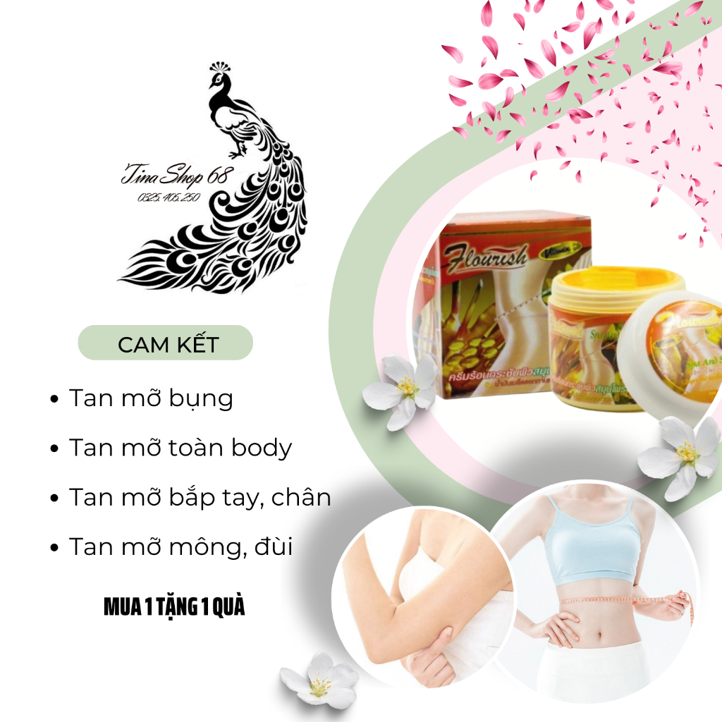 Cao gừng tan mỡ Flourish giảm mỡ bụng giảm mỡ đùi bắp tay bắp chân săn chắc da tan mỡ body hiệu quả.