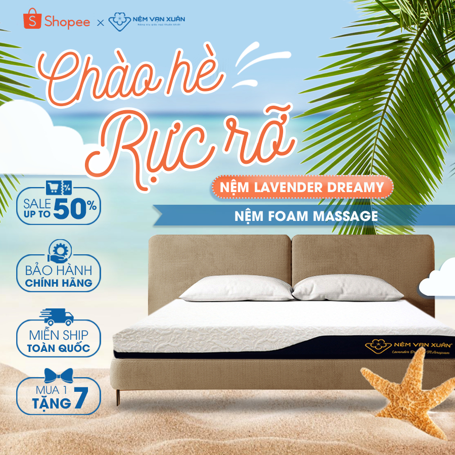 Nệm Foam Massage Cao Cấp Vạn Xuân Lavender Dreamy Mềm Mại Massage Cơ Thể Nhẹ Nhàng, Thoải Mái Mang Lại Giấc Ngủ Ngon