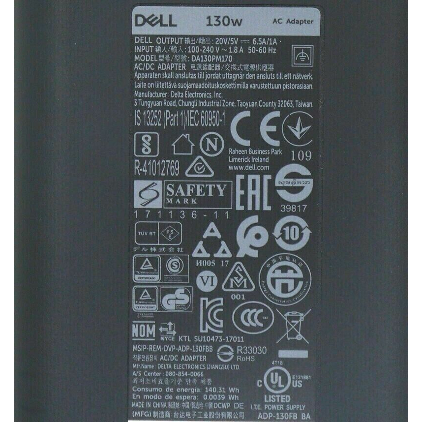 Sạc Dell XPS 9700 9500 HA130PM170 130W USB-C Type-C