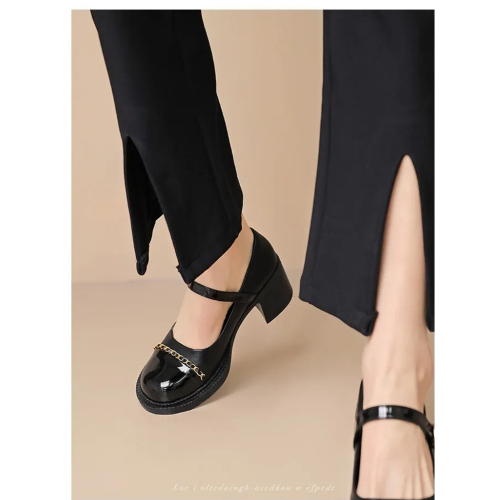 Giày marry đế 5f siêu nhẹ mix màu trang trí xích quai ngang siêu xinh