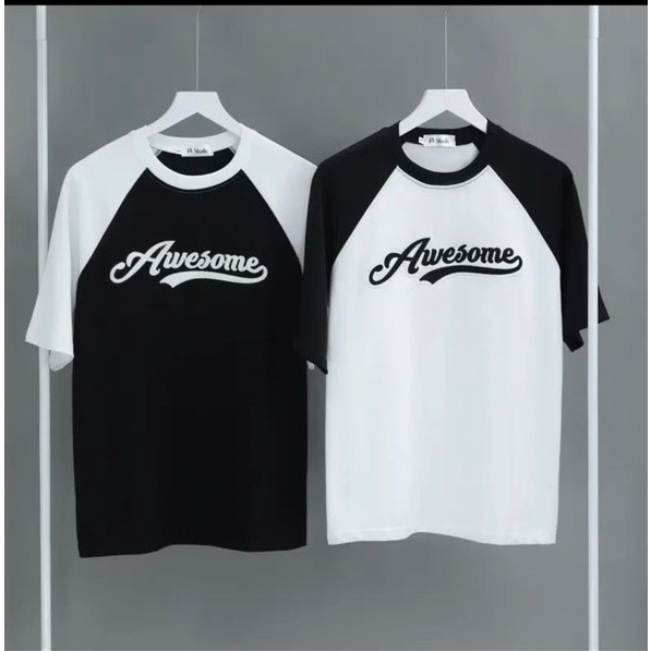 Áo baby tee Awesome,áo thun nữ hottrend 2023 chất bozip tay zắc lăng phối đen trắng SA410 HOASUMO