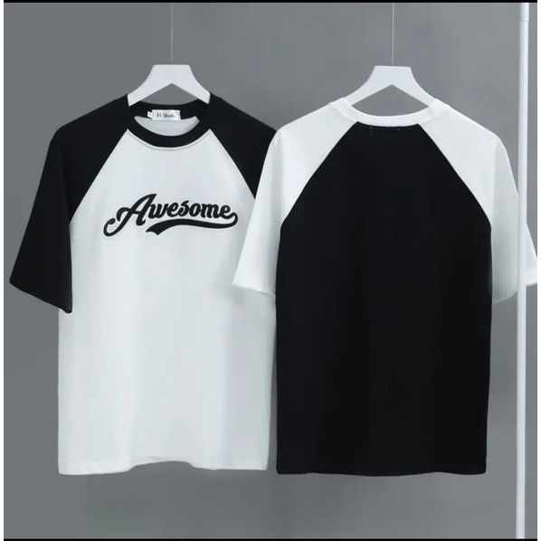 Áo baby tee Awesome,áo thun nữ hottrend 2023 chất bozip tay zắc lăng phối đen trắng SA410 HOASUMO