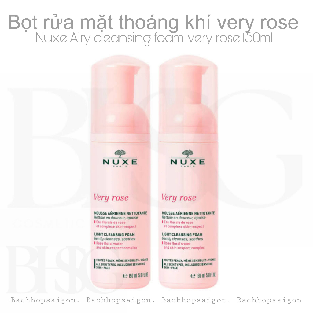 [bhsg] Sữa rửa mặt tạo Bọt  Nuxe airy cleansing foam very rose 150ml- dành cho mọi loại da