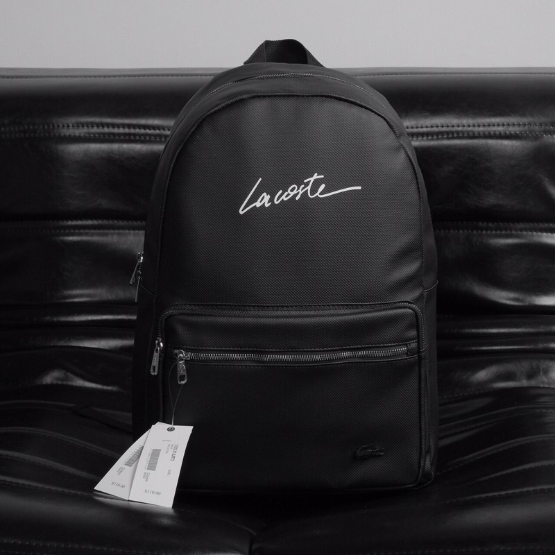 Balo Thời Trang LC Backpack Full Black Logo Signature Chất Liệu Da Si Cao Cấp Chống Nước Balo Đen Nam Nữ Bánh Mì Store