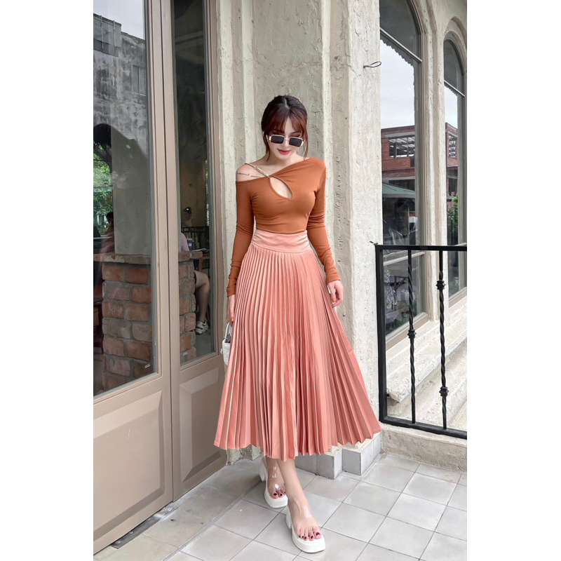 ÁO TAY DÀI XÉO DÂY XÍCH  - QA03675