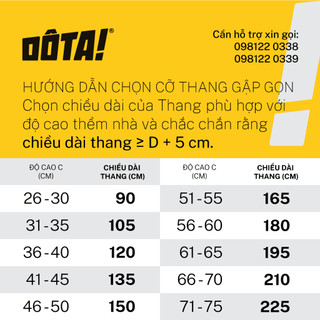 Thang Dắt Xe Máy Thông Minh Gập Gọn DÔTA (cho thềm cao từ 26 đến 75 cm)