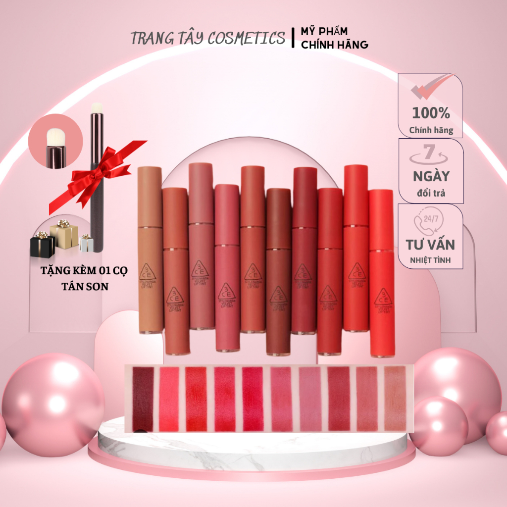 SON KEM LÌ 3CE VELVET LIP TINT full màu