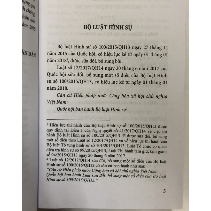 Sách - Bộ Luật Hình Sự Năm 2015 (Sửa đổi, bổ sung năm 2017) | BigBuy360 - bigbuy360.vn