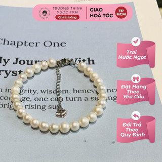Vòng tay ngọc trai size 6ly hạt tròn kiểu dáng hiện đại - ngọc trai trường thịnh