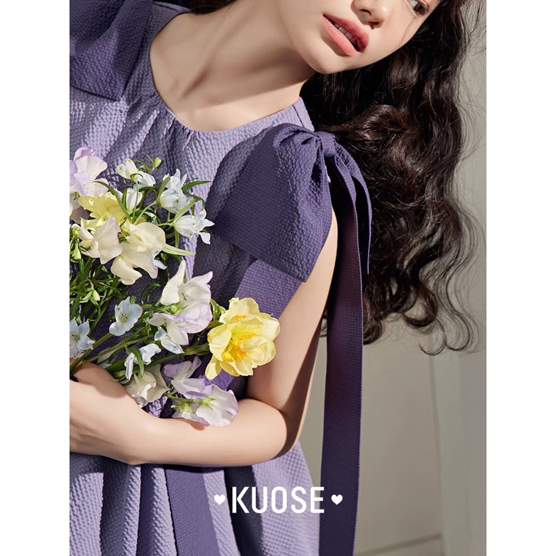 Váy tím nơ siêu xinh