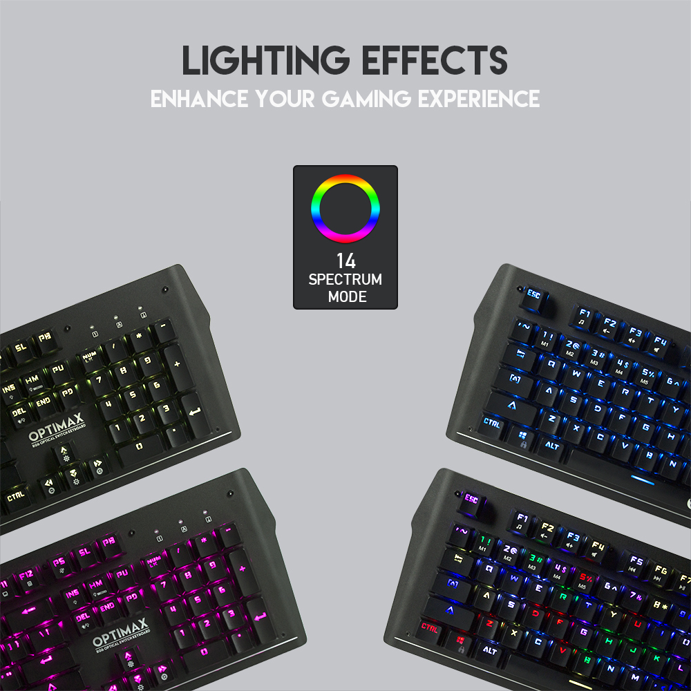 Bàn Phím Cơ Gaming Anti Ghosting FANTECH MK885 OPTIMAX Outemu Blue Switch Optical LED RGB