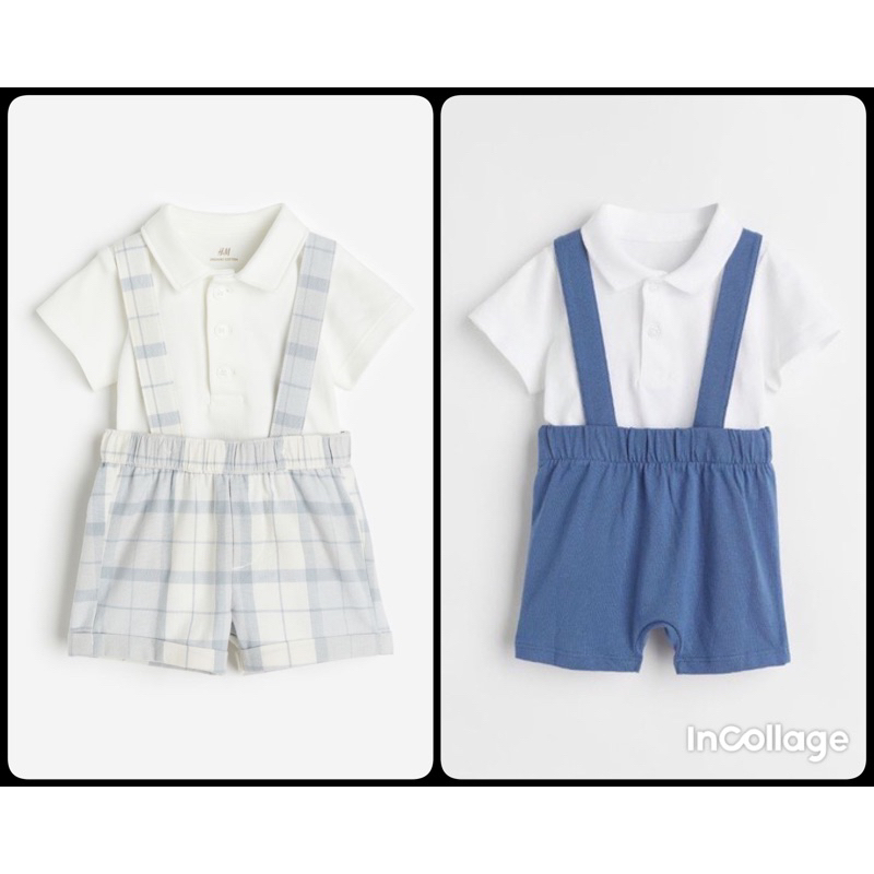 (026)Set áo polo quần dây công tử H&M