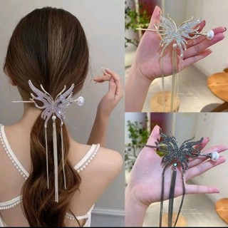 Kẹp bướm phối trâm đính đá sang trọng