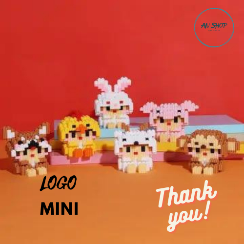 Mô hình đồ chơi lắp rắp lego,mô hình các nhân hoạt hình,12 con giáp