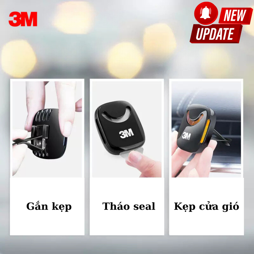 Nước hoa kẹp cửa gió điều hòa ô tô, hương thơm tự nhiên, khử mùi hôi, hàng chính hãng 3M nội địa có tem