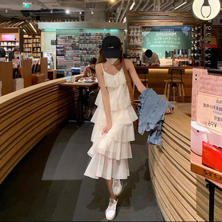 Đầm maxi hai dây 6 tầng bồng bềnh tiểu thư dạo phố