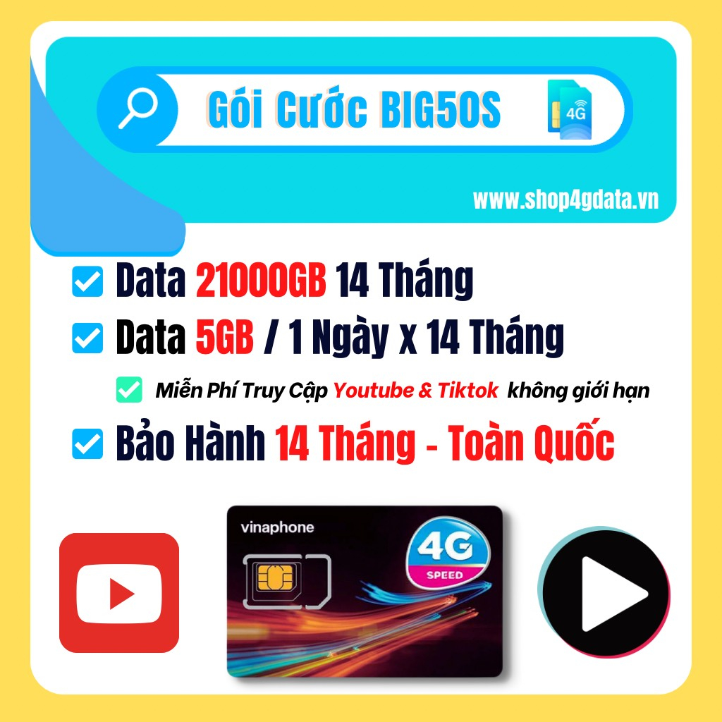 Sim Data 1 Năm VD89 Vinaphone ( Miễn Phí Vào Mạng 720GB Data Và Gọi ) 12 Tháng