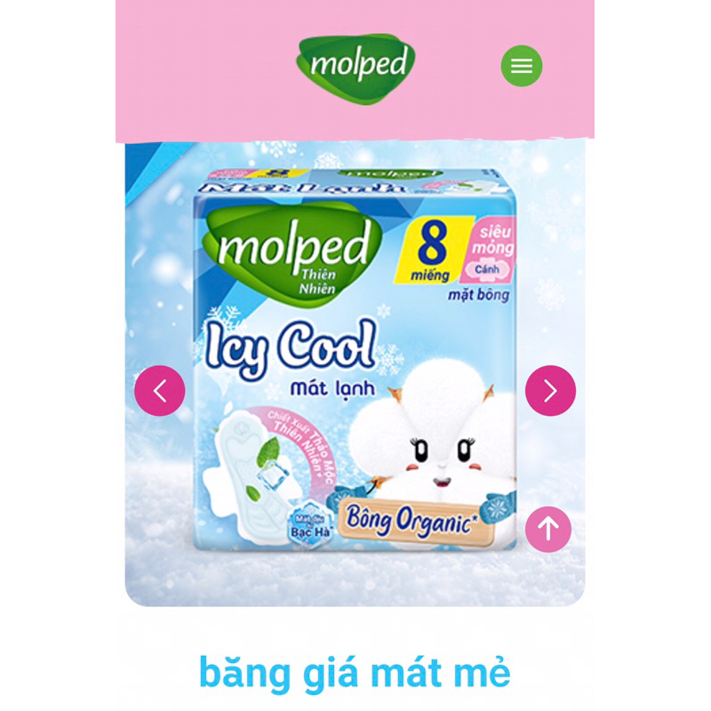 Hàng Mới Băng Vệ Sinh Molped Bông Organic Tự Nhiên Mềm Mại Siêu Thấm