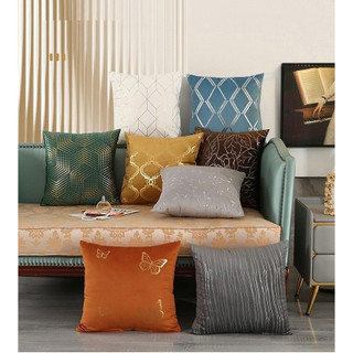 Gối Tựa Lưng Sofa Vải Nhung Lông Ngắn Phủ Ánh Kim ĐX218