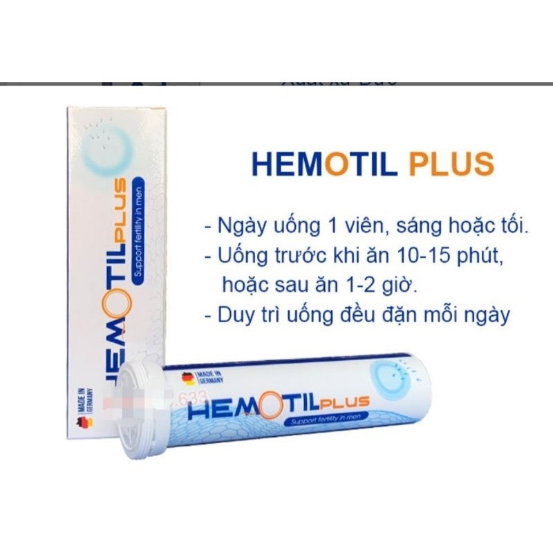Hemotil Plus - Viên sủi hỗ trợ sinh sản nam giới tinh trùng yếu