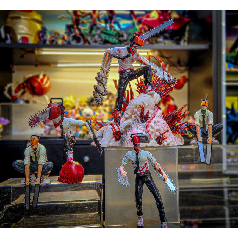 Mô hình Denji quỷ cưa nhân vật anime Chainsaw man Thợ săn quỷ trang trí case PC