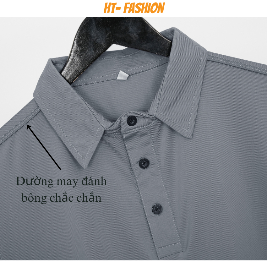 Áo Thun Nam Cổ Bẻ Thể Thao HTFashion, Áo Thun PoLo Nam Cổ Bẻ Vải Thun Lạnh Cao Cấp Co Dãn 4 Chiều Mặc Thoáng Mát HT001