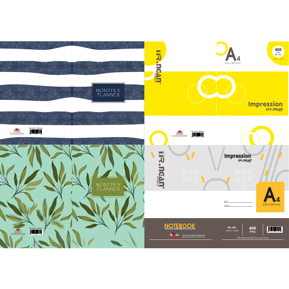 Sổ A4 Trường Ngân - 400 trang - TN695