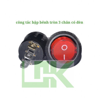 Công tắc bập bên tròn 3 chân có đèn kcd1 , 6a-250v