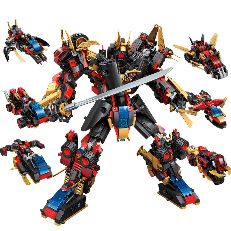 Bộ lắp ráp đồ chơi mô hình siêu nhân robot 6 trong 1 cho bé trai